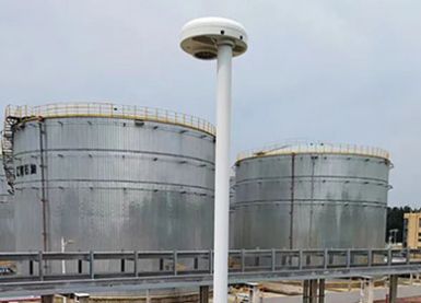 舟山某油污處理公司油庫區(qū)使用雷電預(yù)警系統(tǒng)-保障了財產(chǎn) 作業(yè)安全【杭州易造】