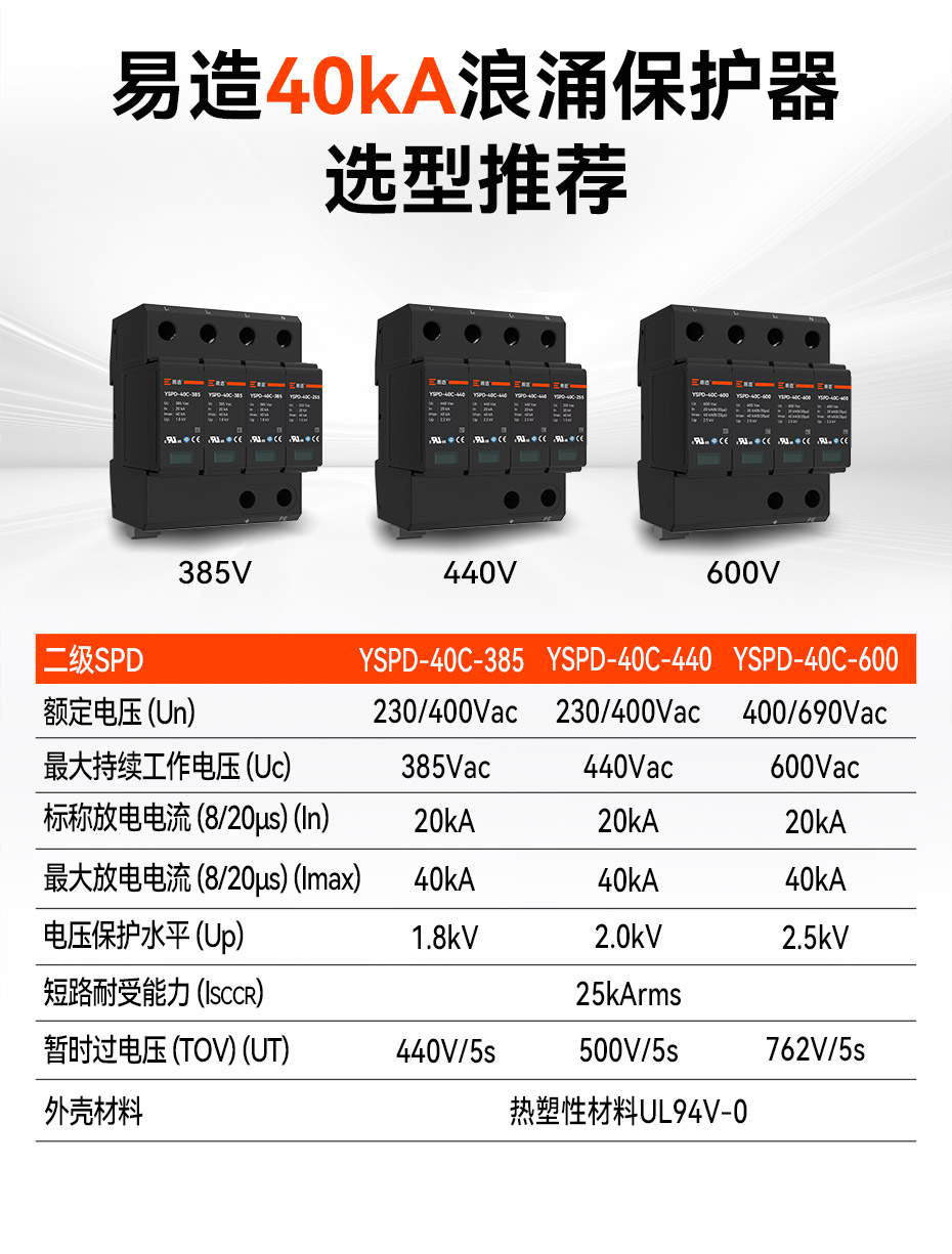 易造40ka二級浪涌保護器選型推薦 易造40ka二級浪涌保護器選型推薦